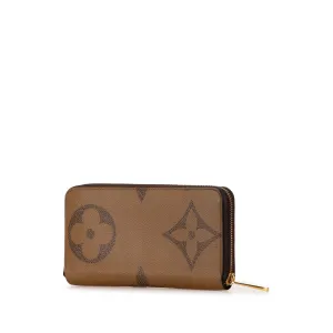 Brown Louis Vuitton Monogram Giant Reverse Zippy Wallet