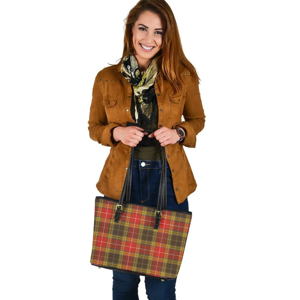 Buchanan Old Set Weathered Tartan Leather Tote Bag