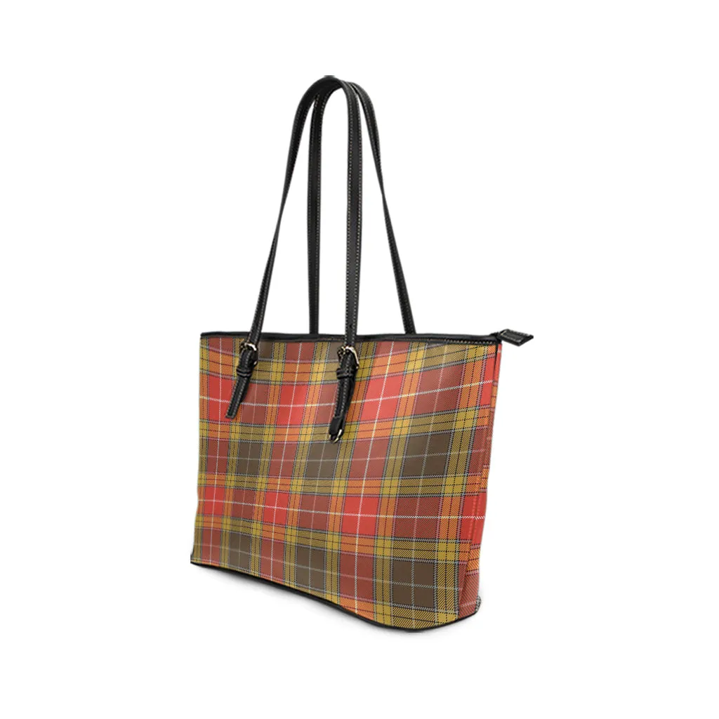 Buchanan Old Set Weathered Tartan Leather Tote Bag