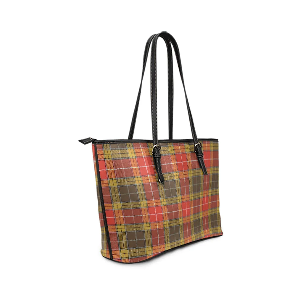 Buchanan Old Set Weathered Tartan Leather Tote Bag