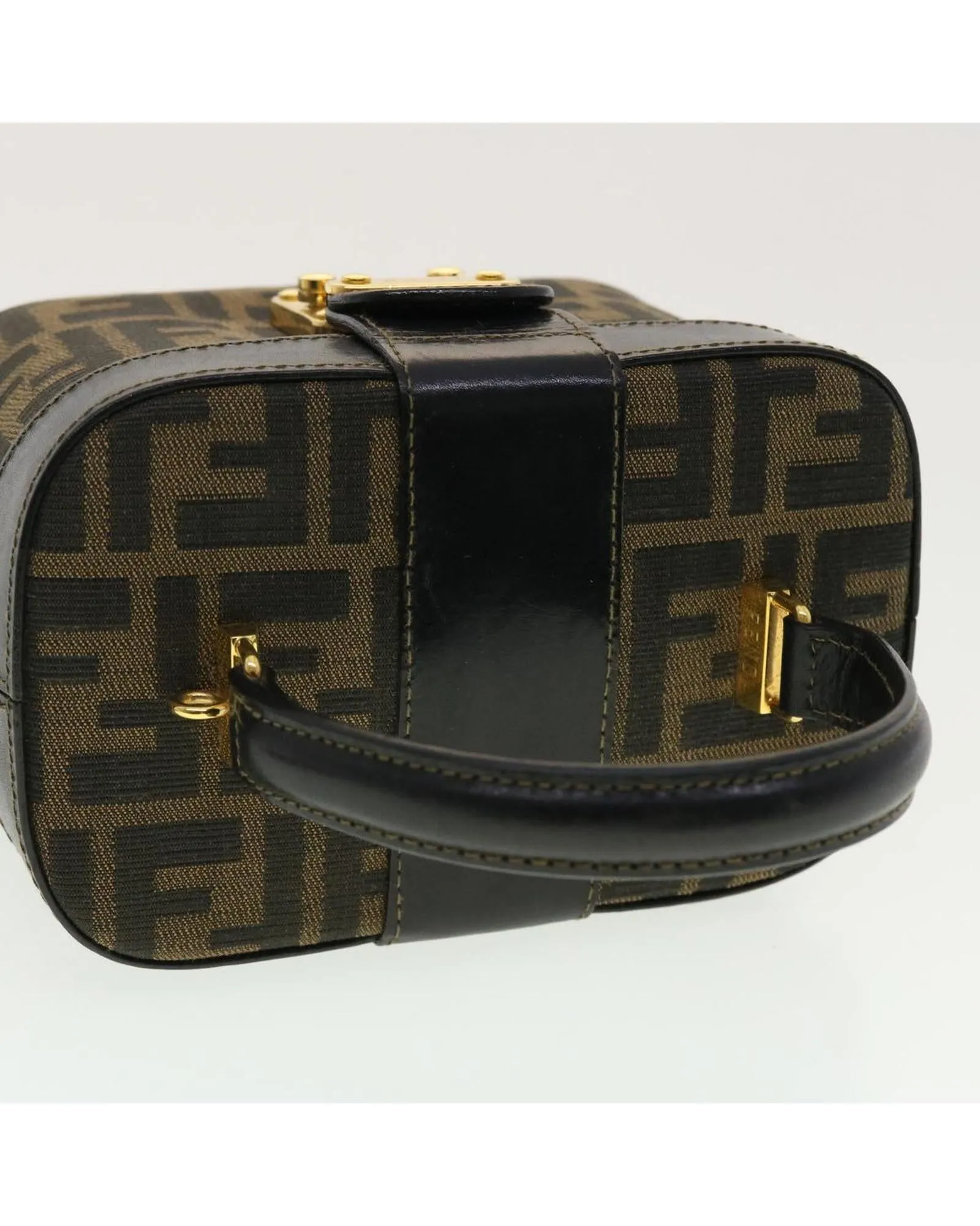 Canvas 2-way Hand Bag in Brown and Black