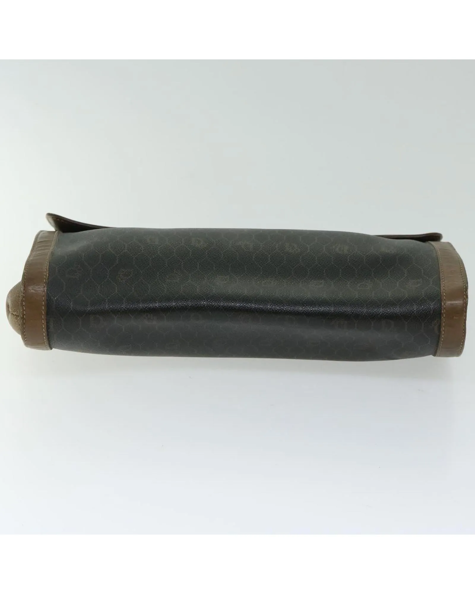 Canvas Honeycomb Clutch Bag in Black PVC Leather