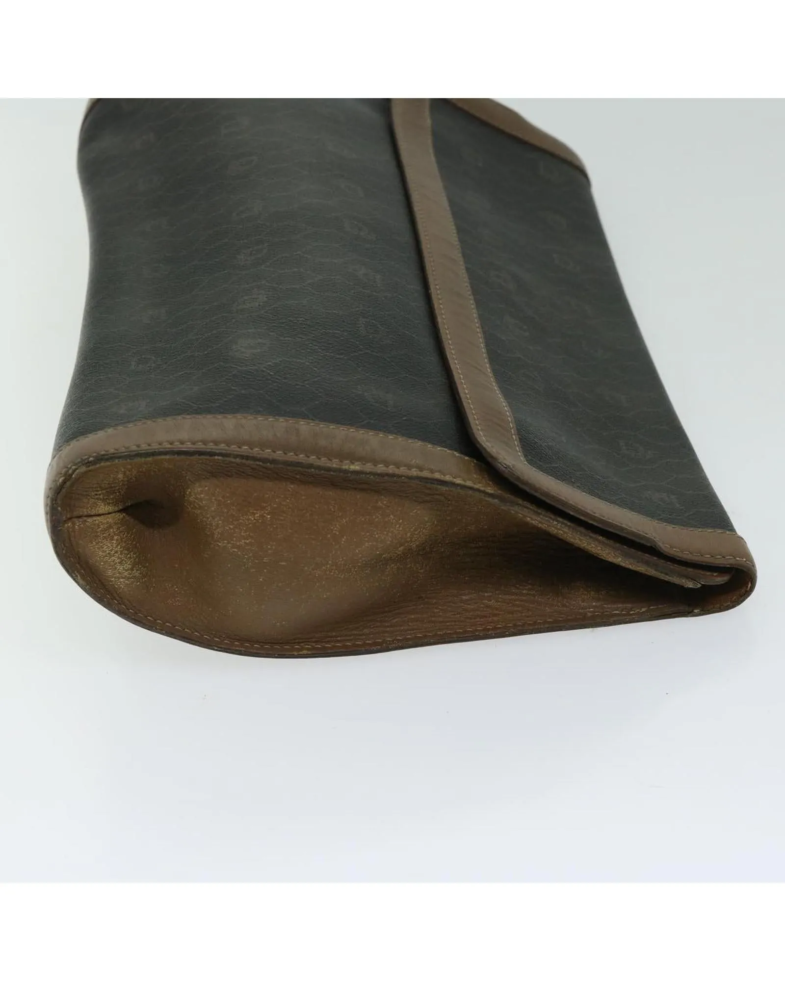 Canvas Honeycomb Clutch Bag in Black PVC Leather