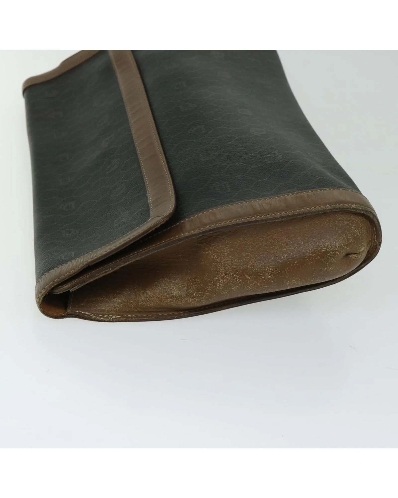 Canvas Honeycomb Clutch Bag in Black PVC Leather