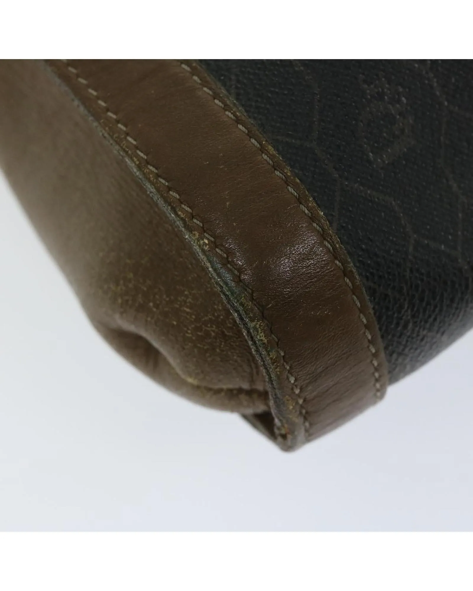 Canvas Honeycomb Clutch Bag in Black PVC Leather