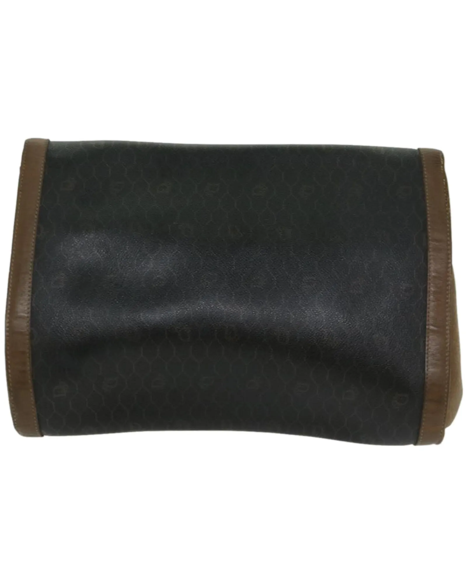 Canvas Honeycomb Clutch Bag in Black PVC Leather