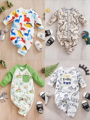 Cartoon Animals Long Sleeve Jumpsuit (6 Designs)