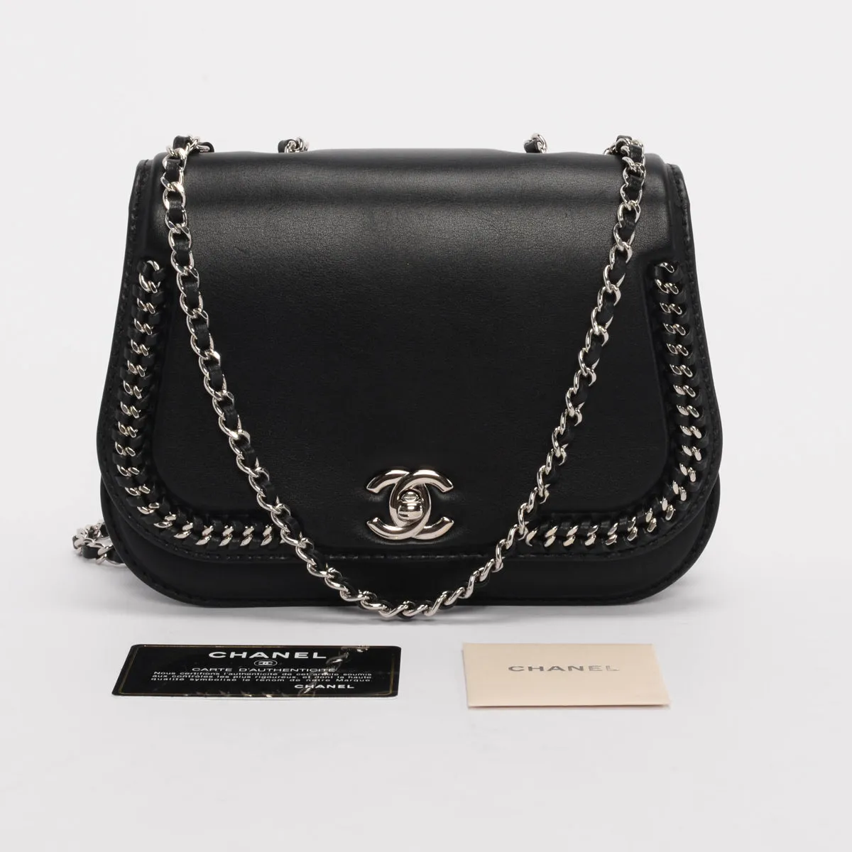 Chanel Black Lambskin Small Braided Chic Flap Bag