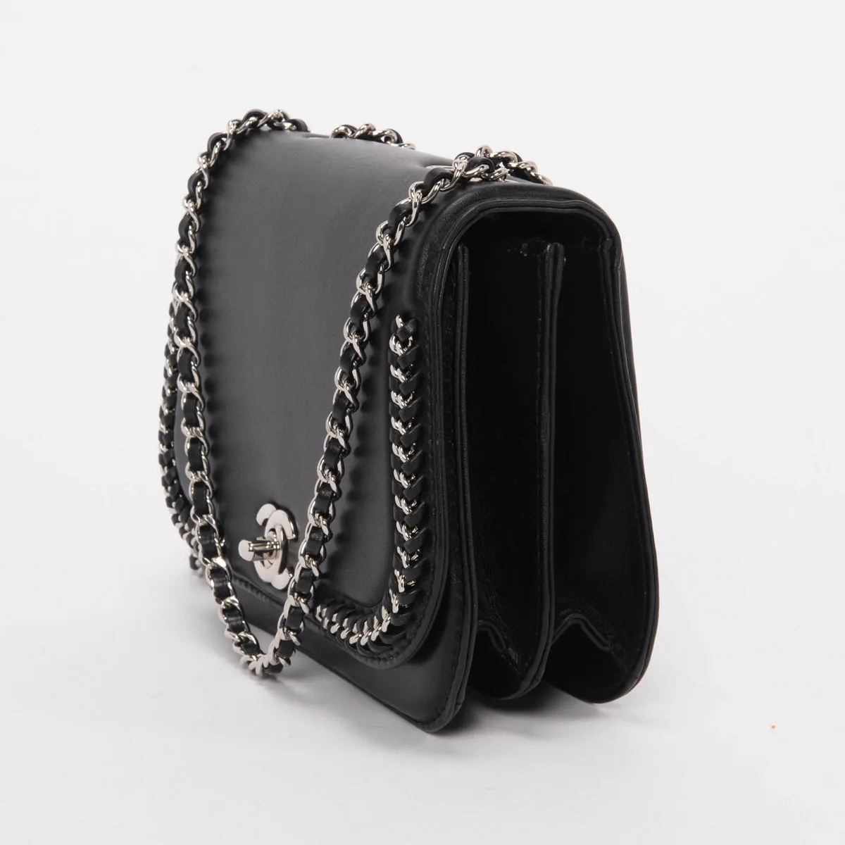 Chanel Black Lambskin Small Braided Chic Flap Bag