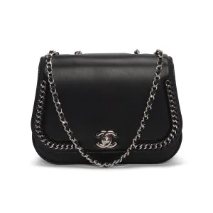 Chanel Black Lambskin Small Braided Chic Flap Bag