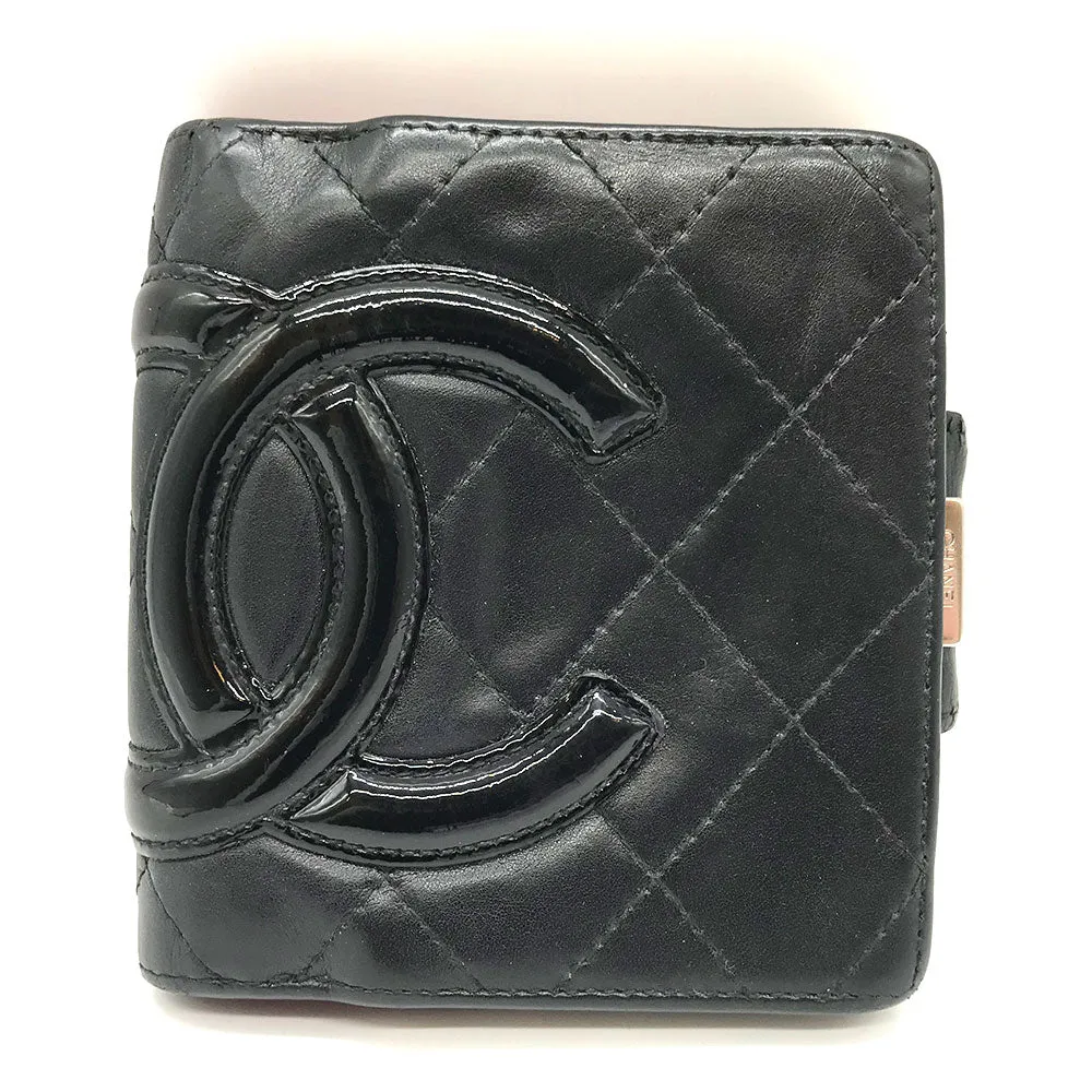 Chanel Cambon Ligne Wallet Leather Short Wallet in Fair condition