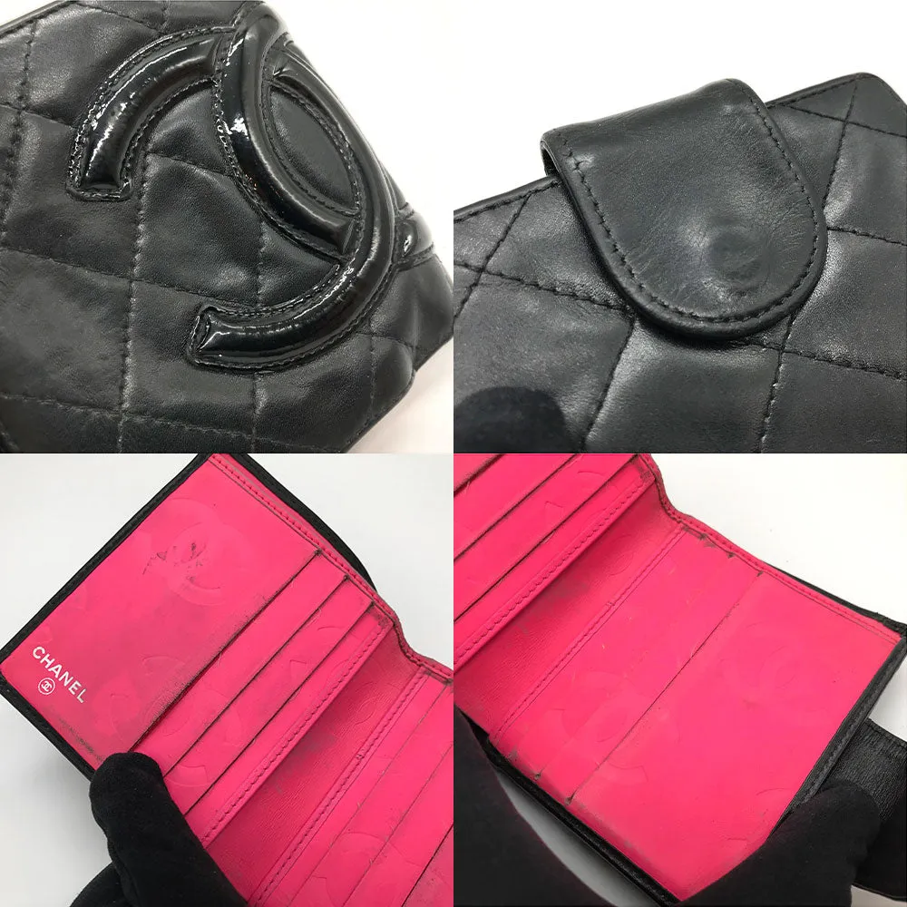 Chanel Cambon Ligne Wallet Leather Short Wallet in Fair condition