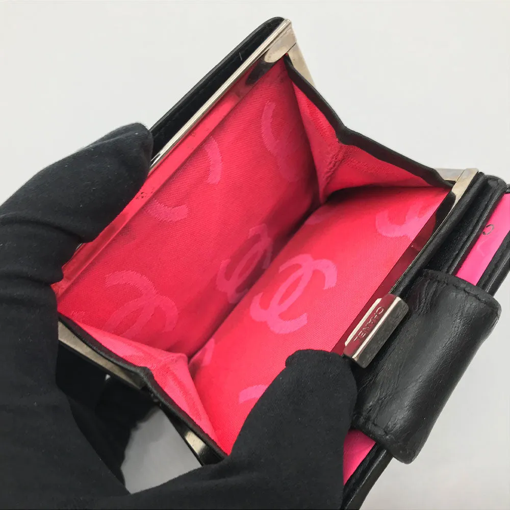 Chanel Cambon Ligne Wallet Leather Short Wallet in Fair condition