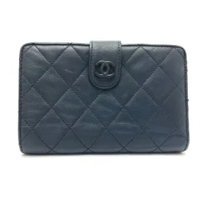 Chanel CC Mark short wallet fashion accessory Folded wallet Black