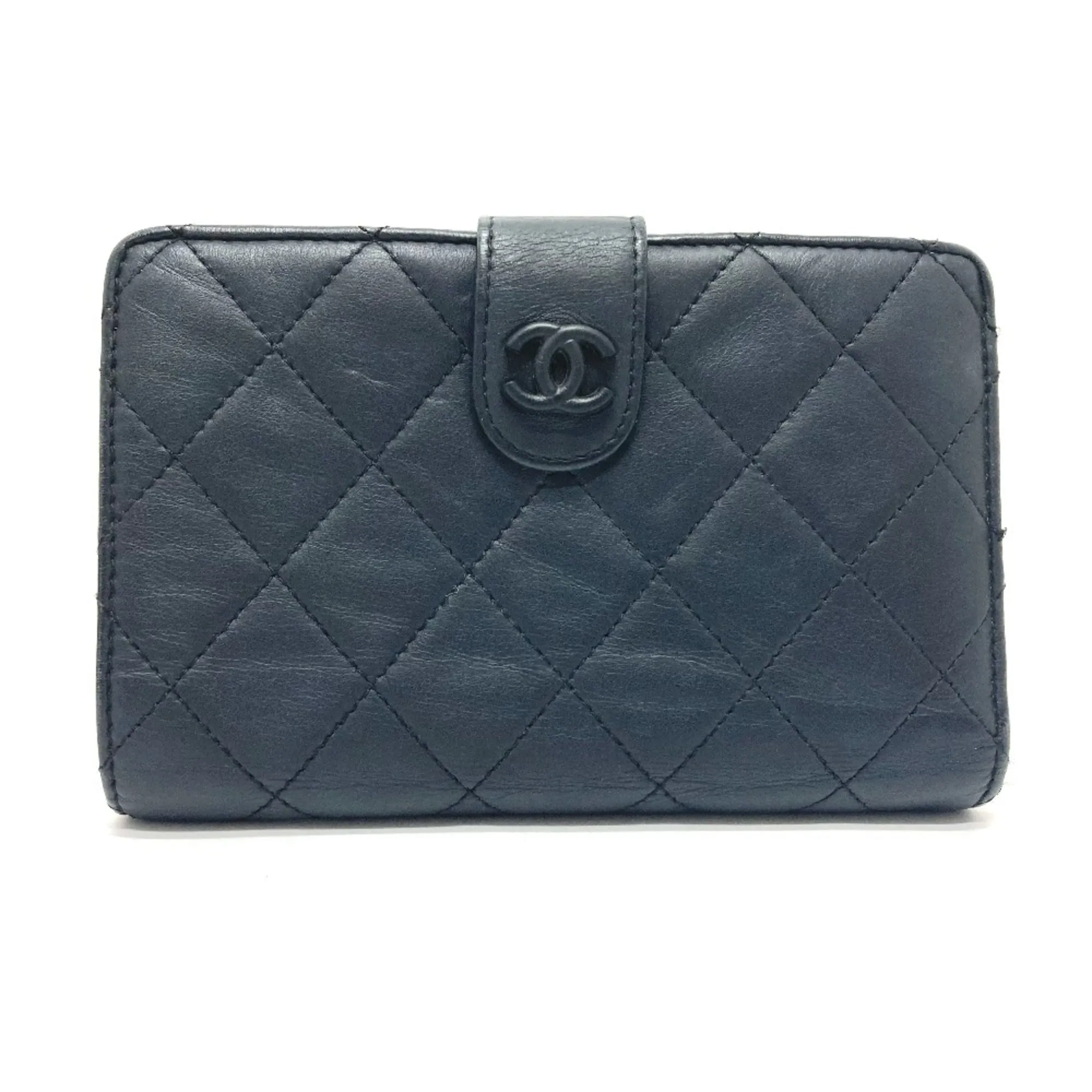 Chanel CC Mark short wallet fashion accessory Folded wallet Black