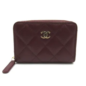 CHANEL coin purse Bordeaux system Caviar Skin (Grained Calf) AP0216