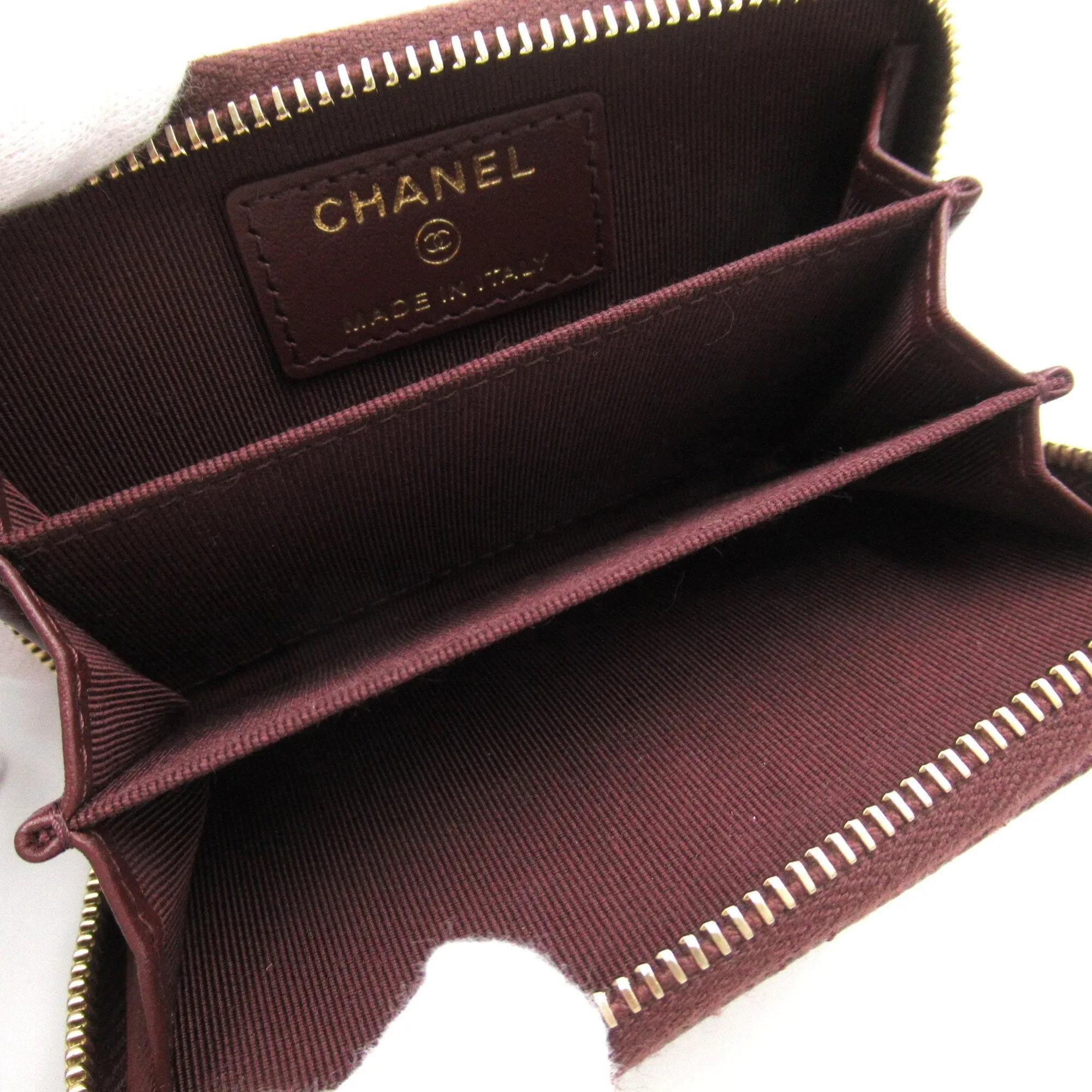 CHANEL coin purse Bordeaux system Caviar Skin (Grained Calf) AP0216