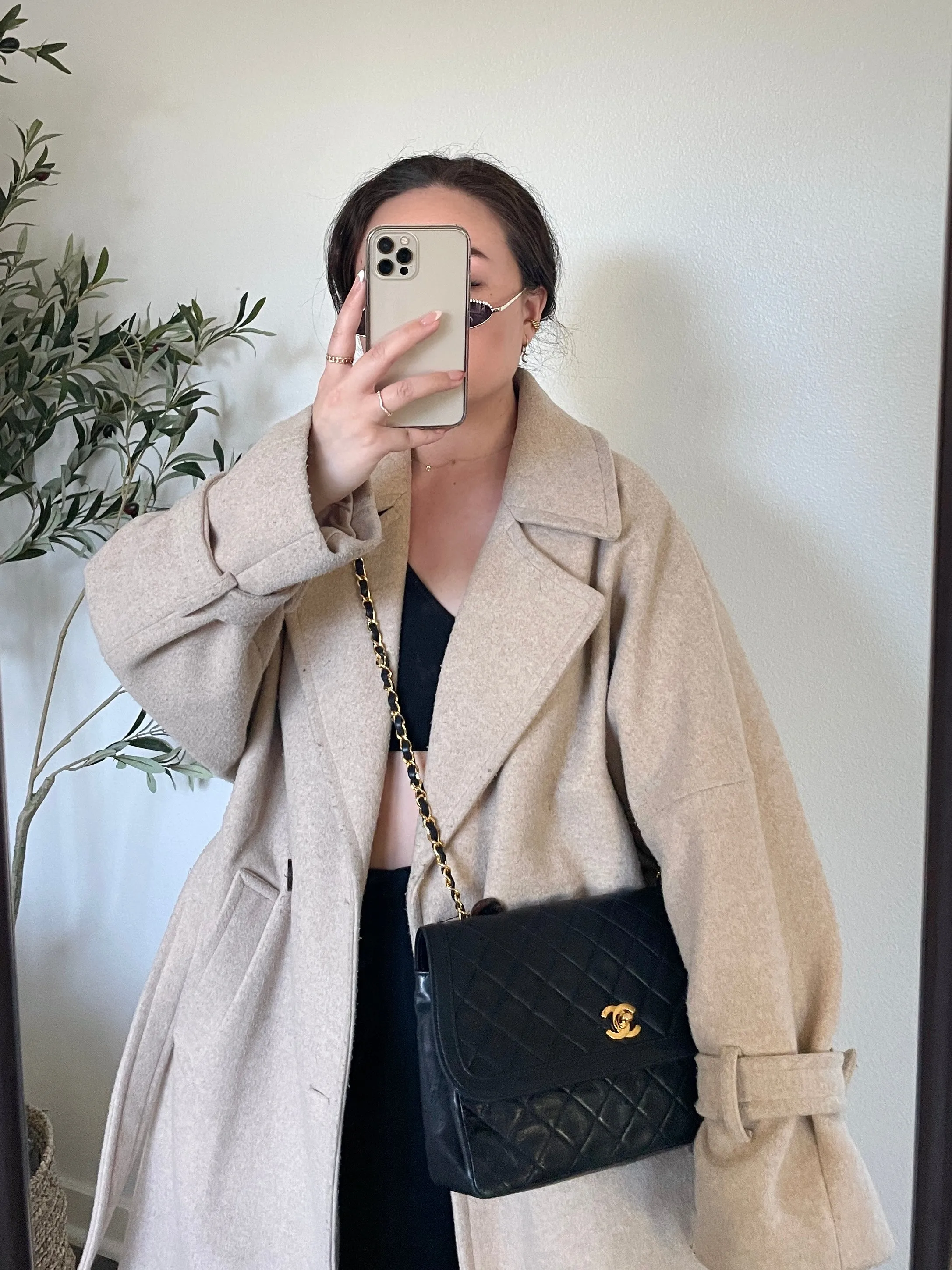 Chanel Dark Navy Lambskin Classic Half Flap