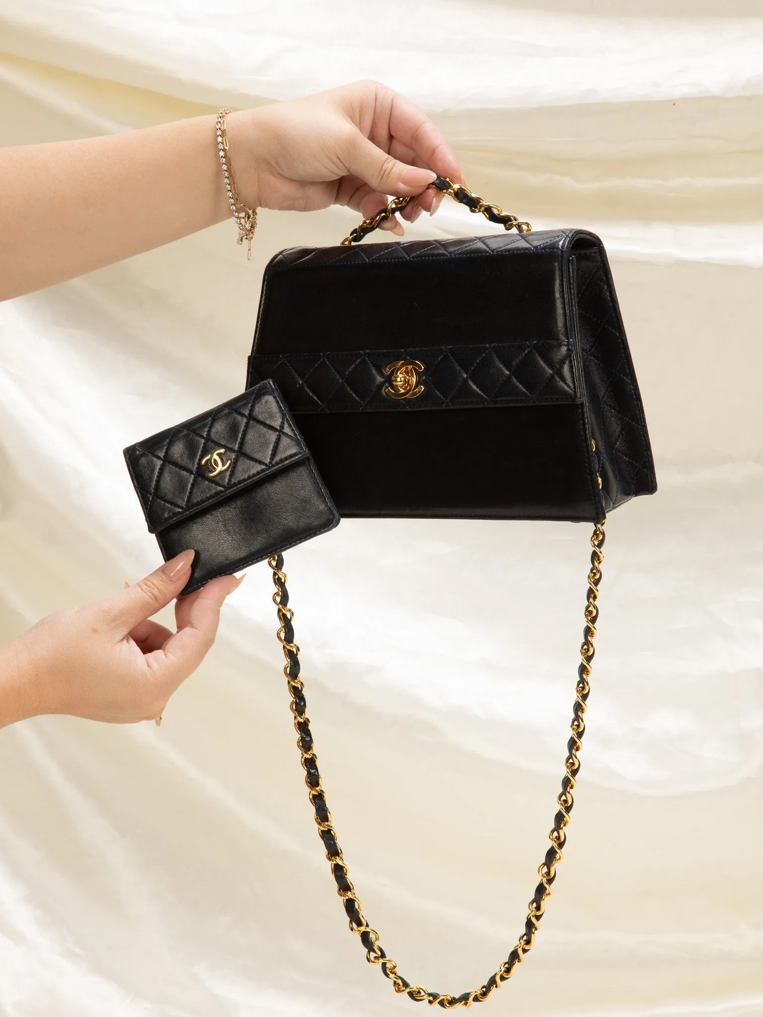 Chanel Lambskin Trapezoid and Pouch