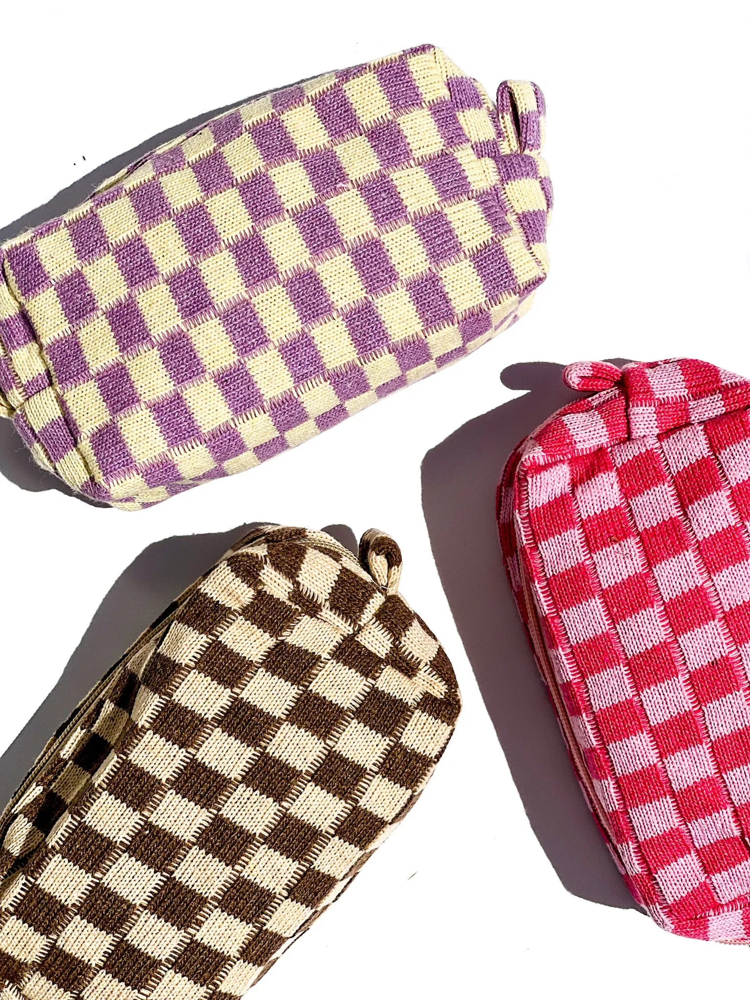 Checkered Cosmetic Bag
