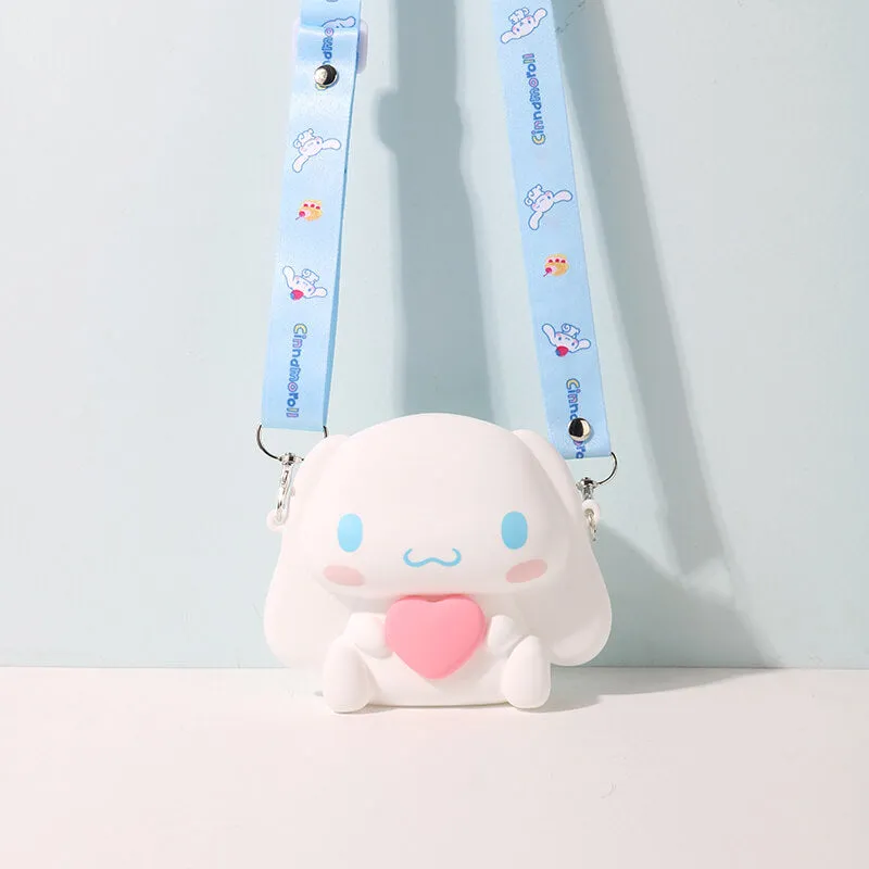 Cinnamoroll Heart Squishy Silicone Coin Purse With Strap