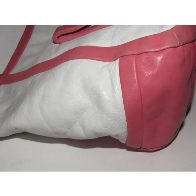Coach Vintage Pursesdesigner Purses Buttery Soft White And Pink Leather With Gold Hardware Satchel