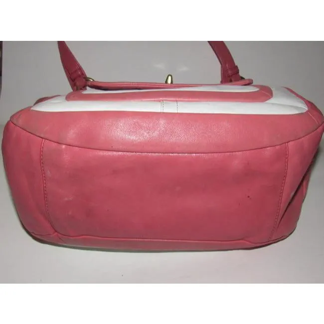 Coach Vintage Pursesdesigner Purses Buttery Soft White And Pink Leather With Gold Hardware Satchel