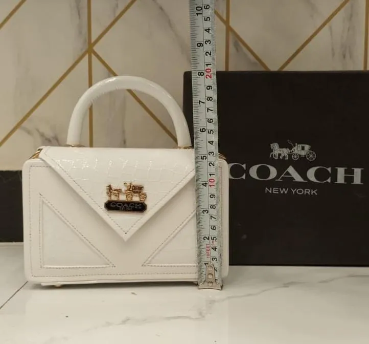 Coach Women's Handbag - Compact Size, Stylish Side Body (Beige/Peach)