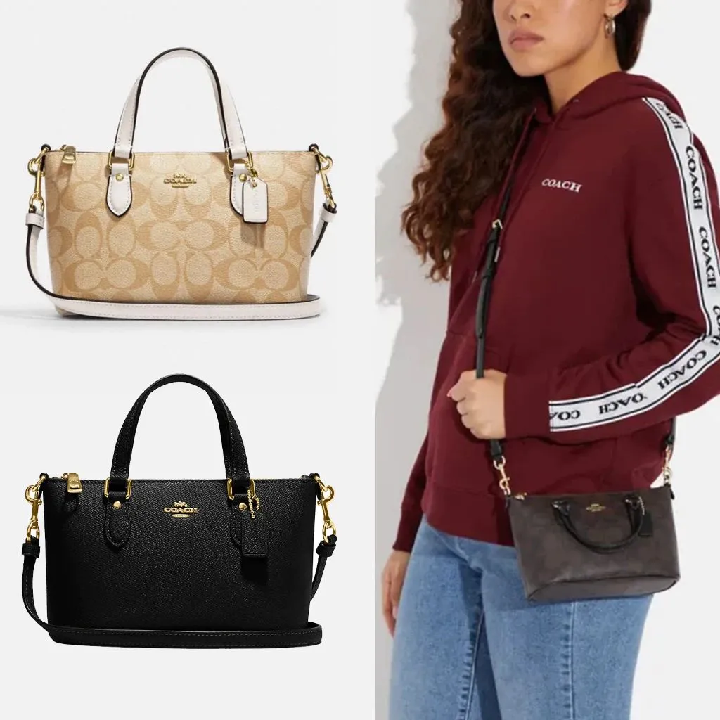 COACH Women's Handbag with Long Belt - Authentic & Stylish (Black/Brown)