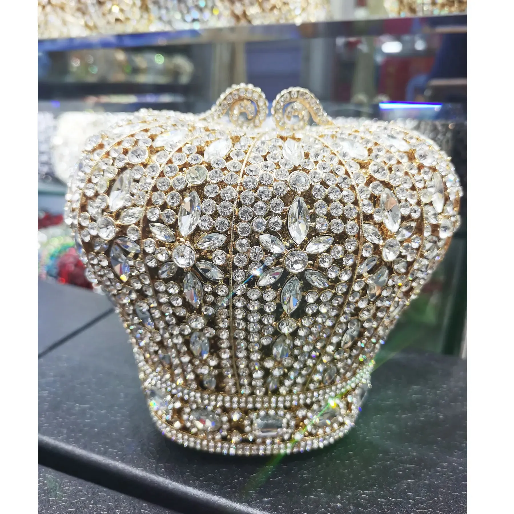 Crystal Crown Designer Purse Wedding Prom Evening Bag Wristlets