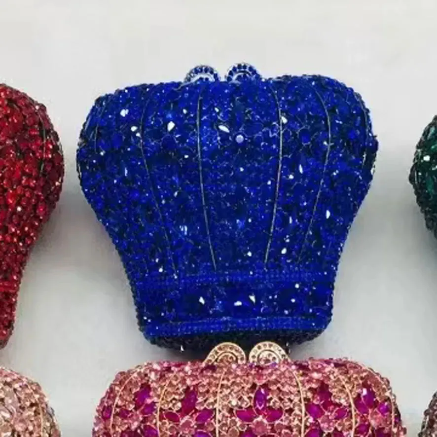 Crystal Crown Designer Purse Wedding Prom Evening Bag Wristlets