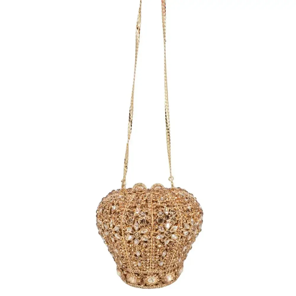 Crystal Crown Designer Purse Wedding Prom Evening Bag Wristlets