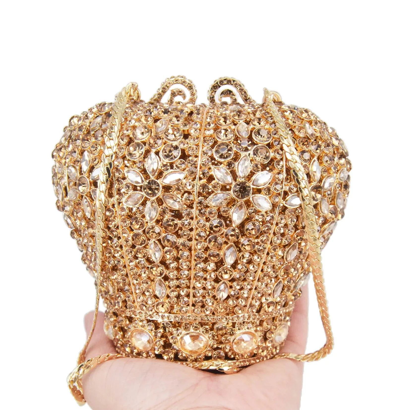 Crystal Crown Designer Purse Wedding Prom Evening Bag Wristlets