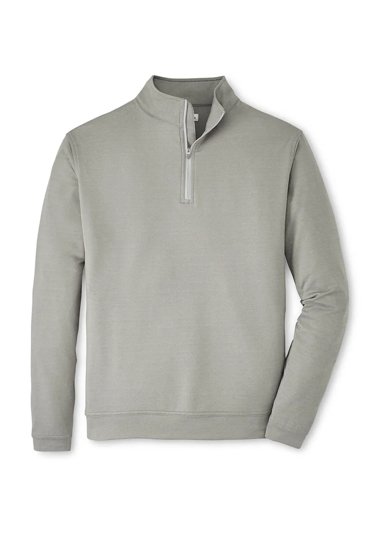 Custom Logo | Peter Millar Perth Performance Melange Quarter-Zip Gale Grey Men&#x27;s 