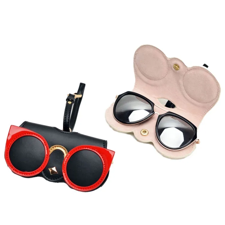 Cute And Funny PU Sunglasses Case Portable Glasses Case With Hanging Buckle, Colour: Five-pointed Star