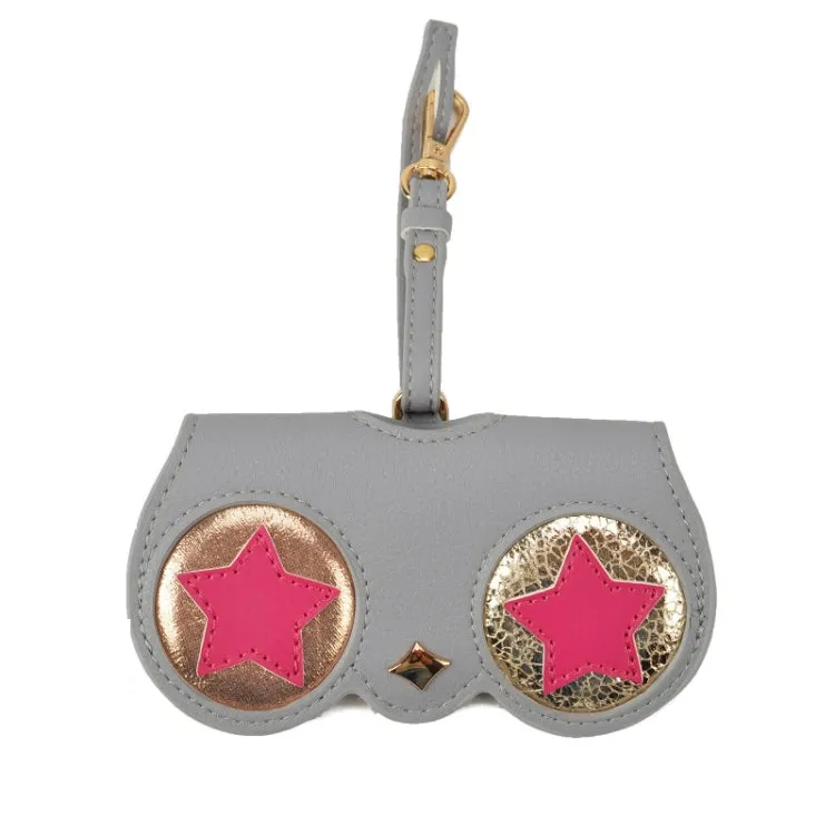 Cute And Funny PU Sunglasses Case Portable Glasses Case With Hanging Buckle, Colour: Five-pointed Star
