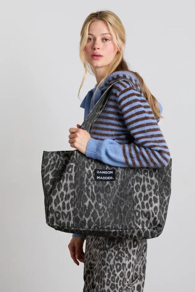 Damson Madder Grey Leopard Tote