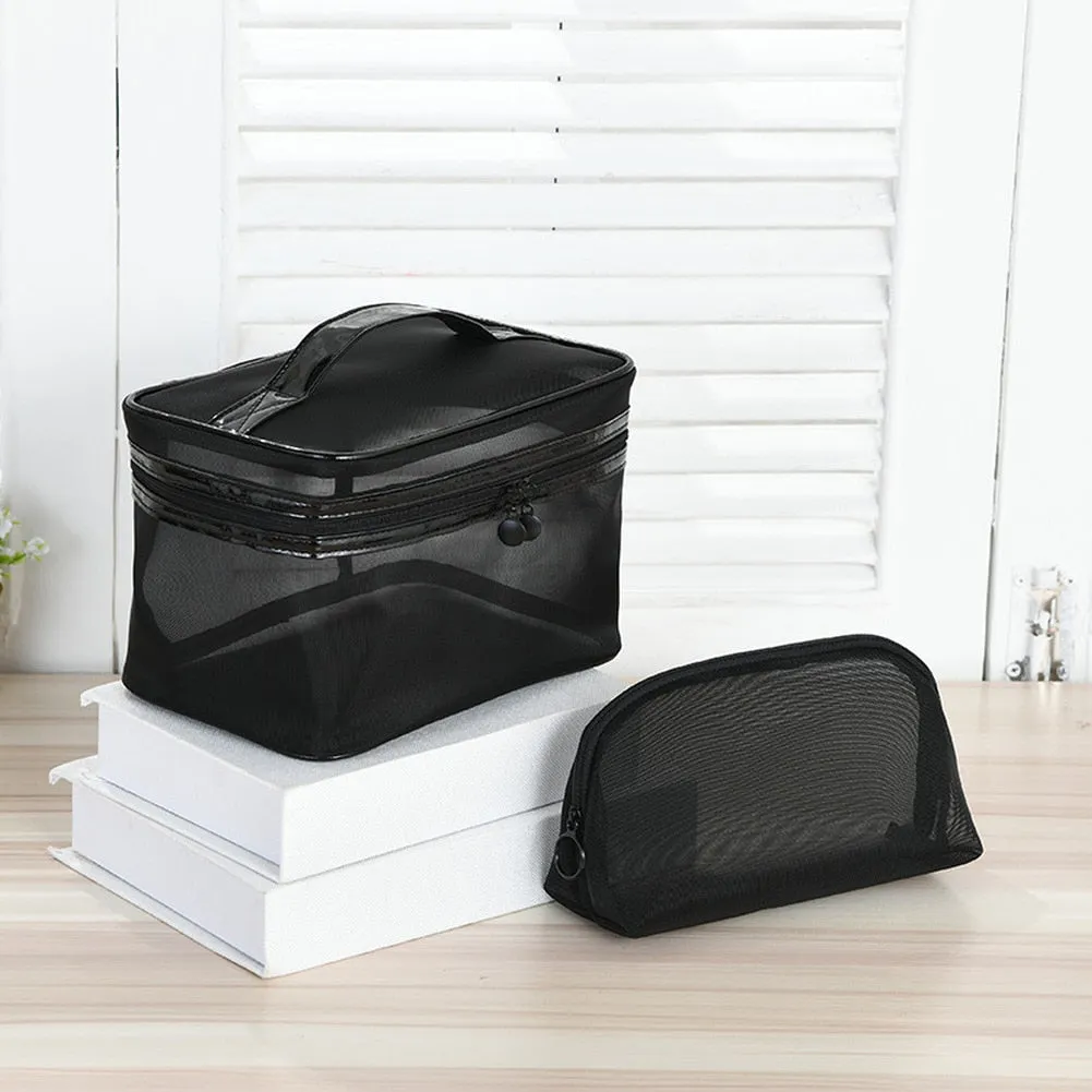 Darianrojas 1PCS Women Men Necessary Portable Cosmetic Bag Transparent Travel Organizer Fashion Large Black Toiletry Bags Makeup Pouch