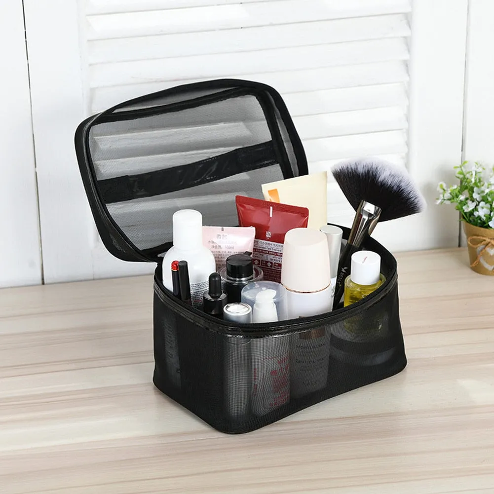 Darianrojas 1PCS Women Men Necessary Portable Cosmetic Bag Transparent Travel Organizer Fashion Large Black Toiletry Bags Makeup Pouch