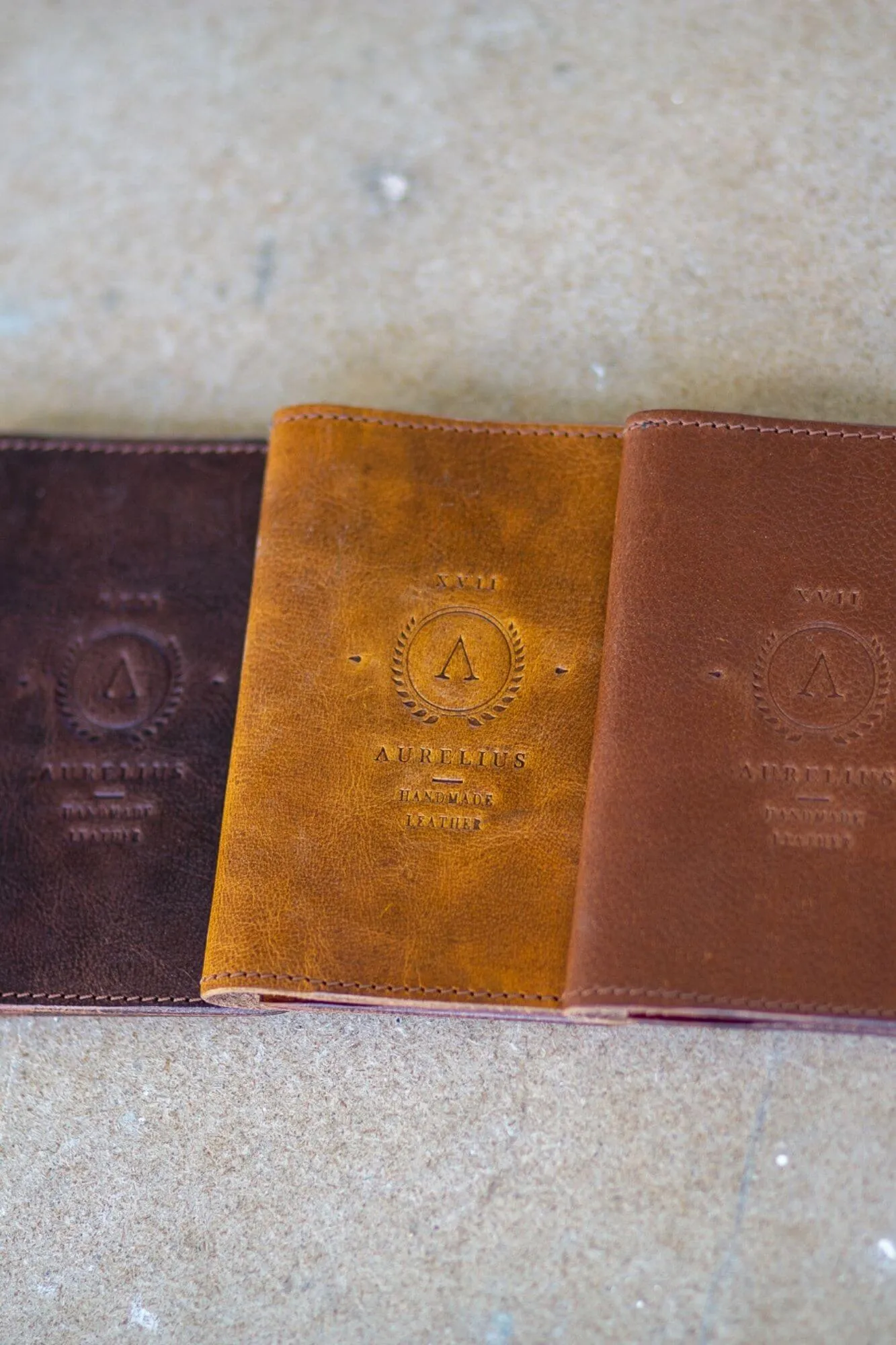 Dark Crunchy Leather Passport and Card Holder