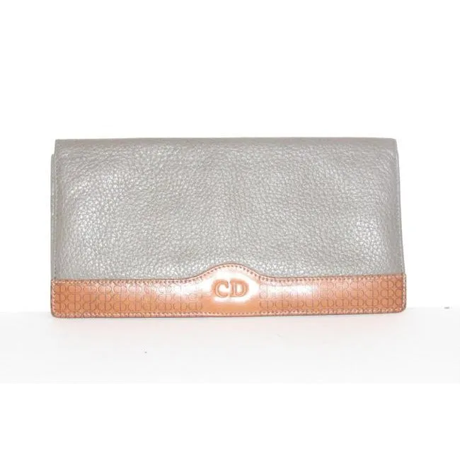 Dior Sage Cd Camel Leather Xl Christian Bi Fold Style Wallet