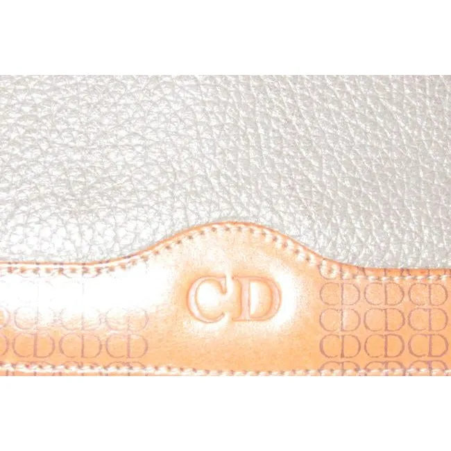 Dior Sage Cd Camel Leather Xl Christian Bi Fold Style Wallet