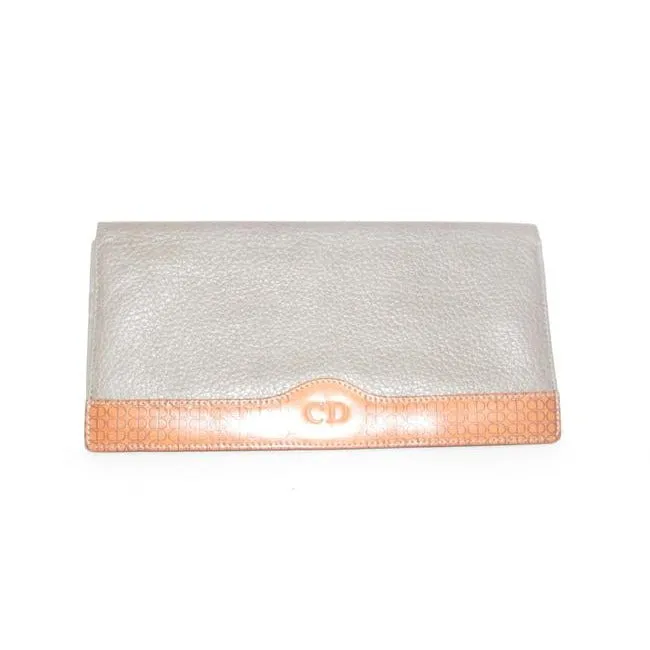 Dior Sage Cd Camel Leather Xl Christian Bi Fold Style Wallet