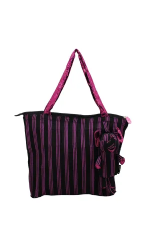 ELEPH FOLDABLE PLEAT 3 STRIPE - M : Black / Pink