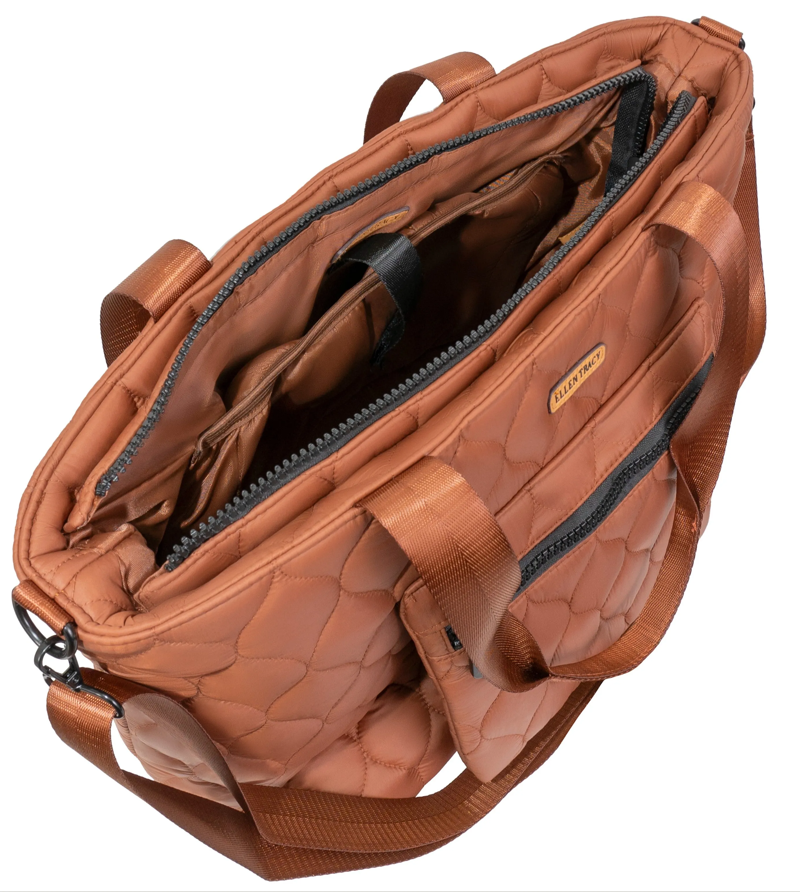 Ellen Tracy Nylon Quilted Puffer Travel Tote ETT2145-244-CAP
