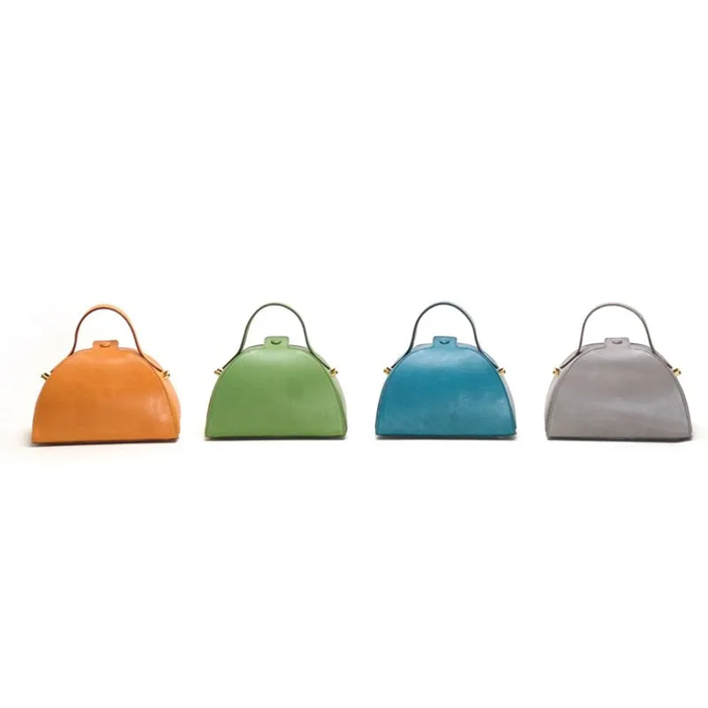 Fashion Retro Vegetable Tanned Cowhide Leather Crossbody Bag