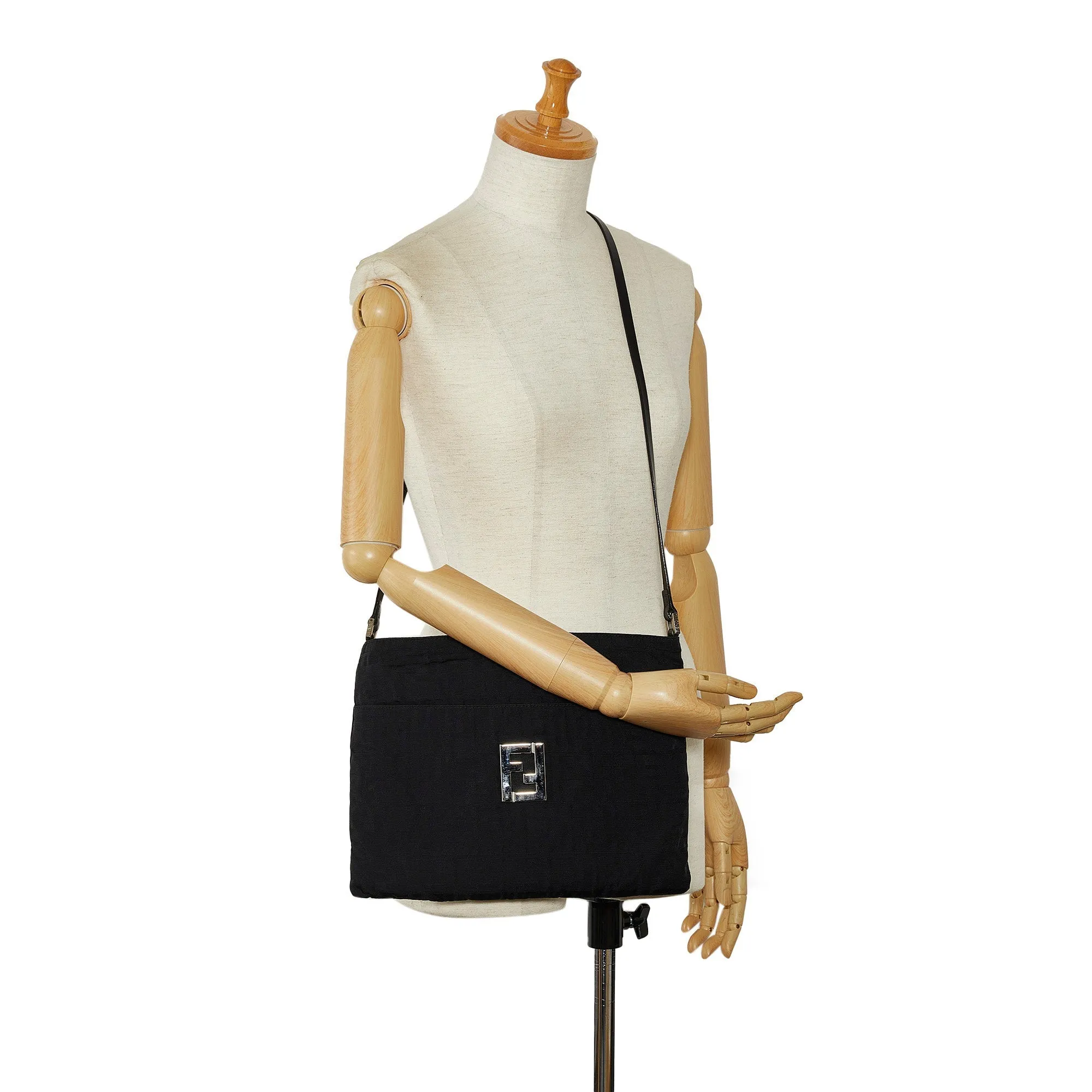 Fendi Crossbody Bag Black Zucca Canvas