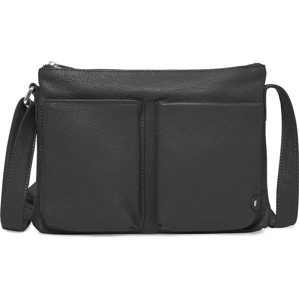 Functional and beautiful crossover leather bag / 16200 - Black (Nero)