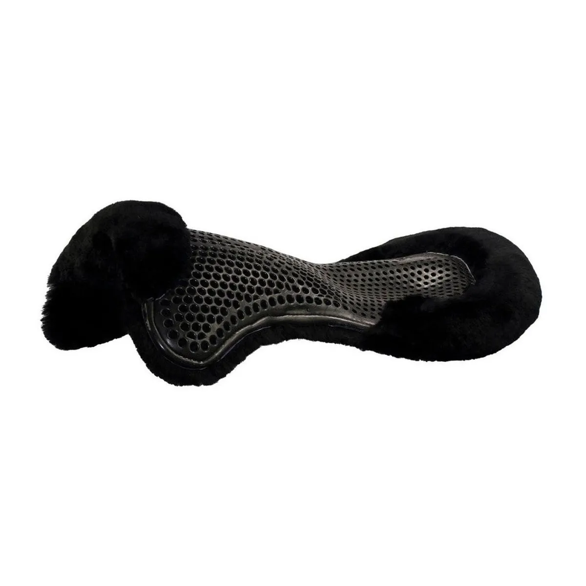 GEL SADDLE PAD WITH SHEEPSKIN COLOR BLACK