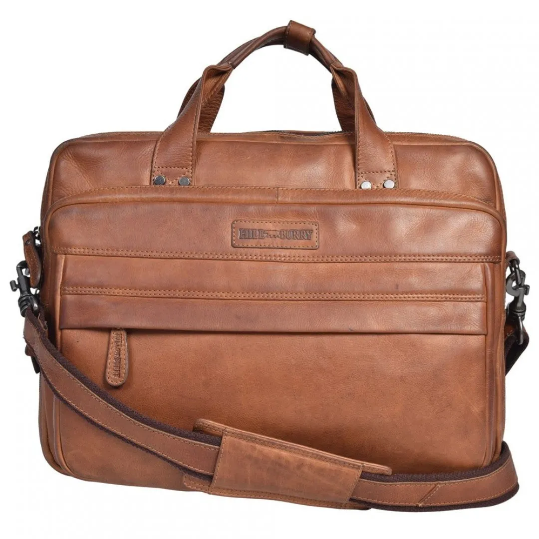 Genuine Leather Business Bag Hill Burry - VB100217-4075 - Vintage Leather Brown